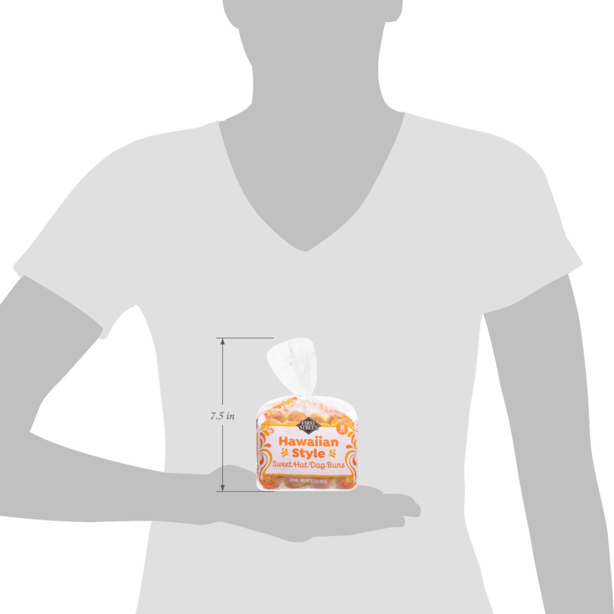 slide 14 of 14, First Street Hawaiian Hot Dog Bun, 13.52 oz