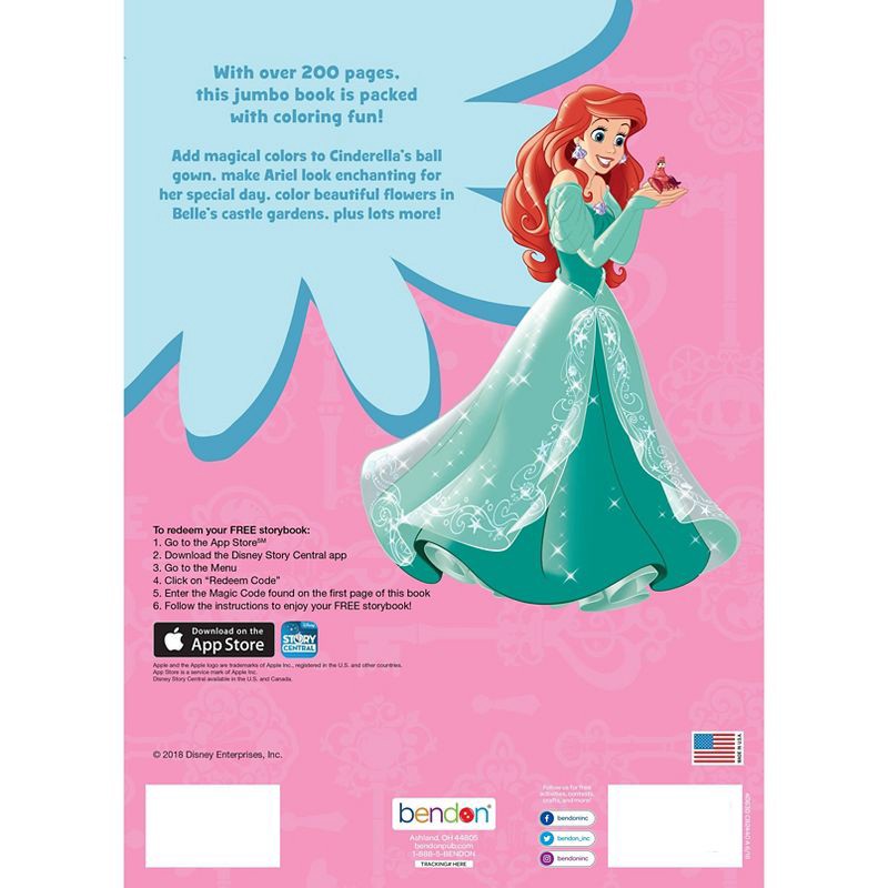 slide 2 of 2, Bendon 224 Page Coloring Book Disney Princess - Target Exclusive Edition (Paperback), 1 ct