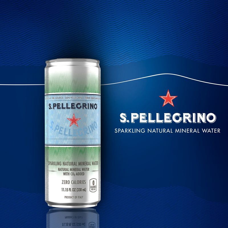 slide 2 of 8, Sanpellegrino S.Pellegrino Sparkling Natural Mineral Water - 8pk/11.15 fl oz Cans, 8 ct, 11.15 fl oz