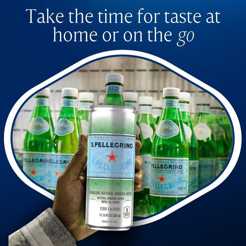 slide 3 of 8, Sanpellegrino S.Pellegrino Mineral Sparkling Water - 8pk/11.15 fl oz Cans, 8 ct, 11.15 fl oz