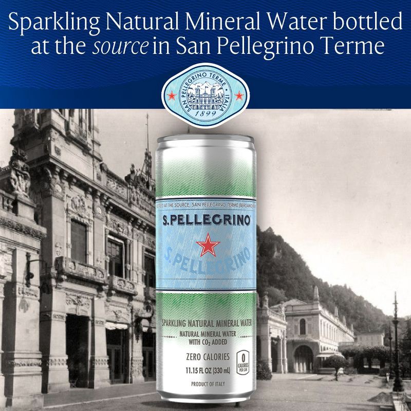 slide 4 of 8, Sanpellegrino S.Pellegrino Sparkling Natural Mineral Water - 8pk/11.15 fl oz Cans, 8 ct, 11.15 fl oz