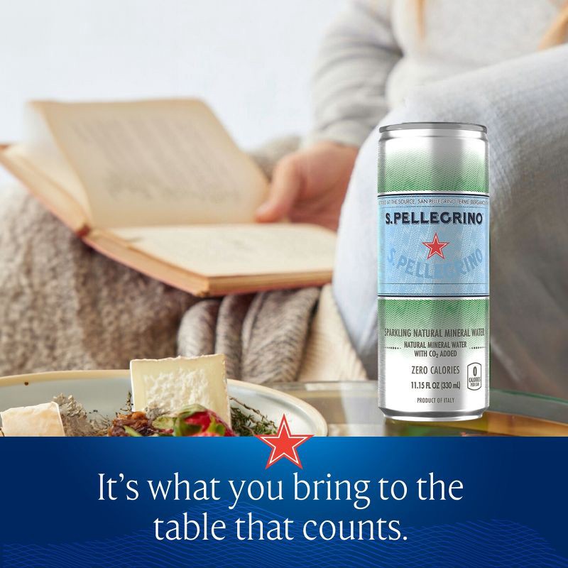 slide 5 of 8, Sanpellegrino S.Pellegrino Mineral Sparkling Water - 8pk/11.15 fl oz Cans, 8 ct, 11.15 fl oz