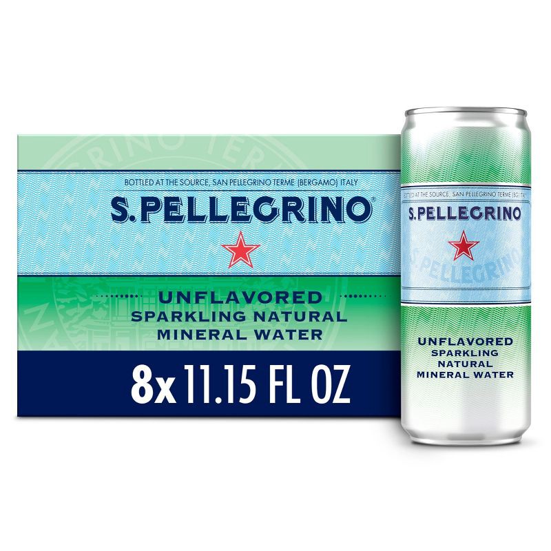 slide 1 of 8, Sanpellegrino S.Pellegrino Sparkling Natural Mineral Water - 8pk/11.15 fl oz Cans, 8 ct, 11.15 fl oz