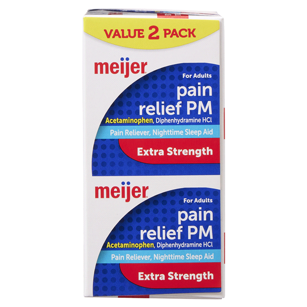 slide 29 of 29, Meijer Pain Relief PM Extra Strength Caplets, 100 ct, 2 ct