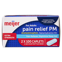 slide 10 of 29, Meijer Pain Relief PM Extra Strength Caplets, 100 ct, 2 ct