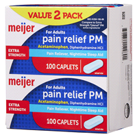 slide 22 of 29, Meijer Pain Relief PM Extra Strength Caplets, 100 ct, 2 ct