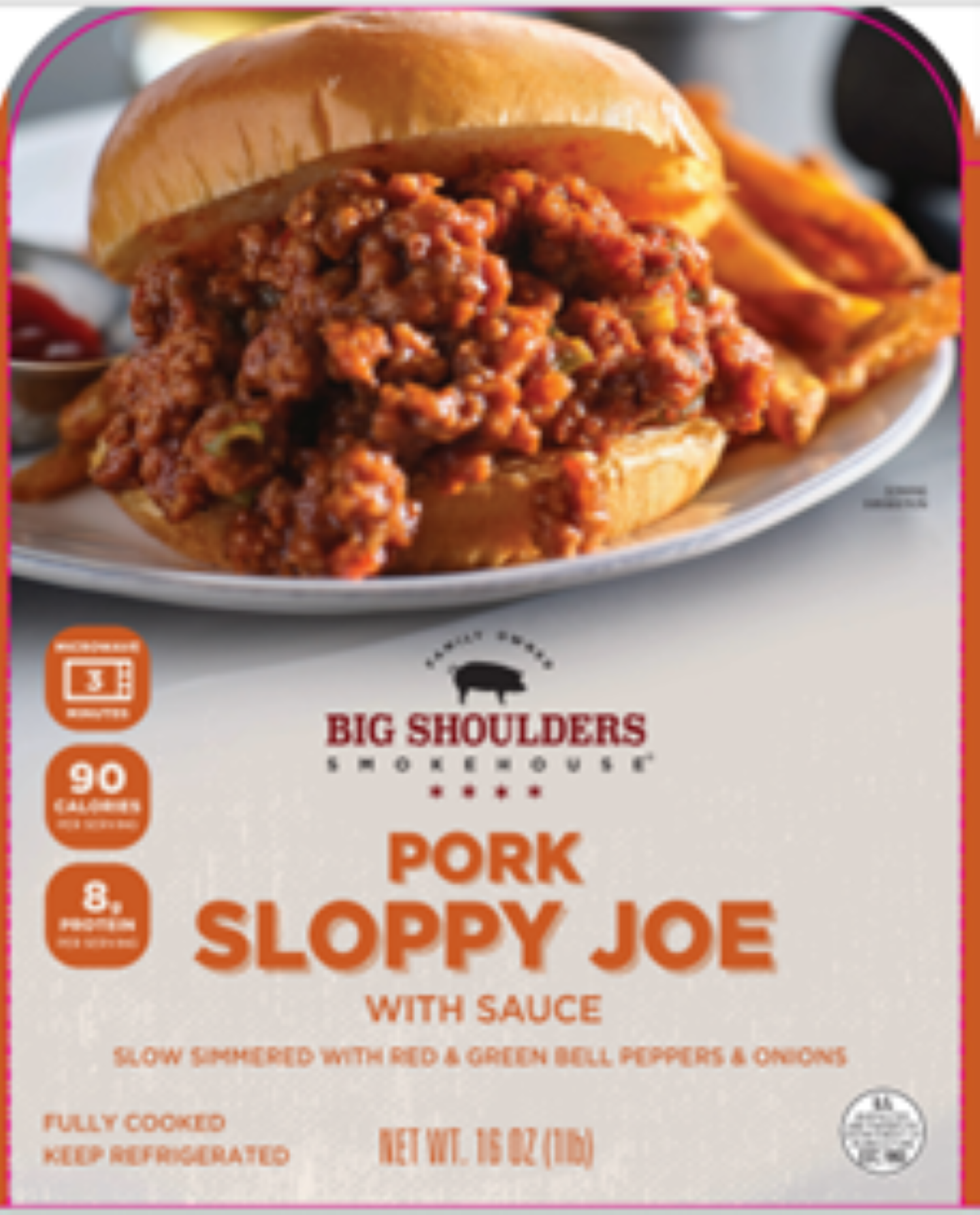 slide 1 of 2, Big Shoulders Pork Sloppy Joe - 16 Oz, 16 oz