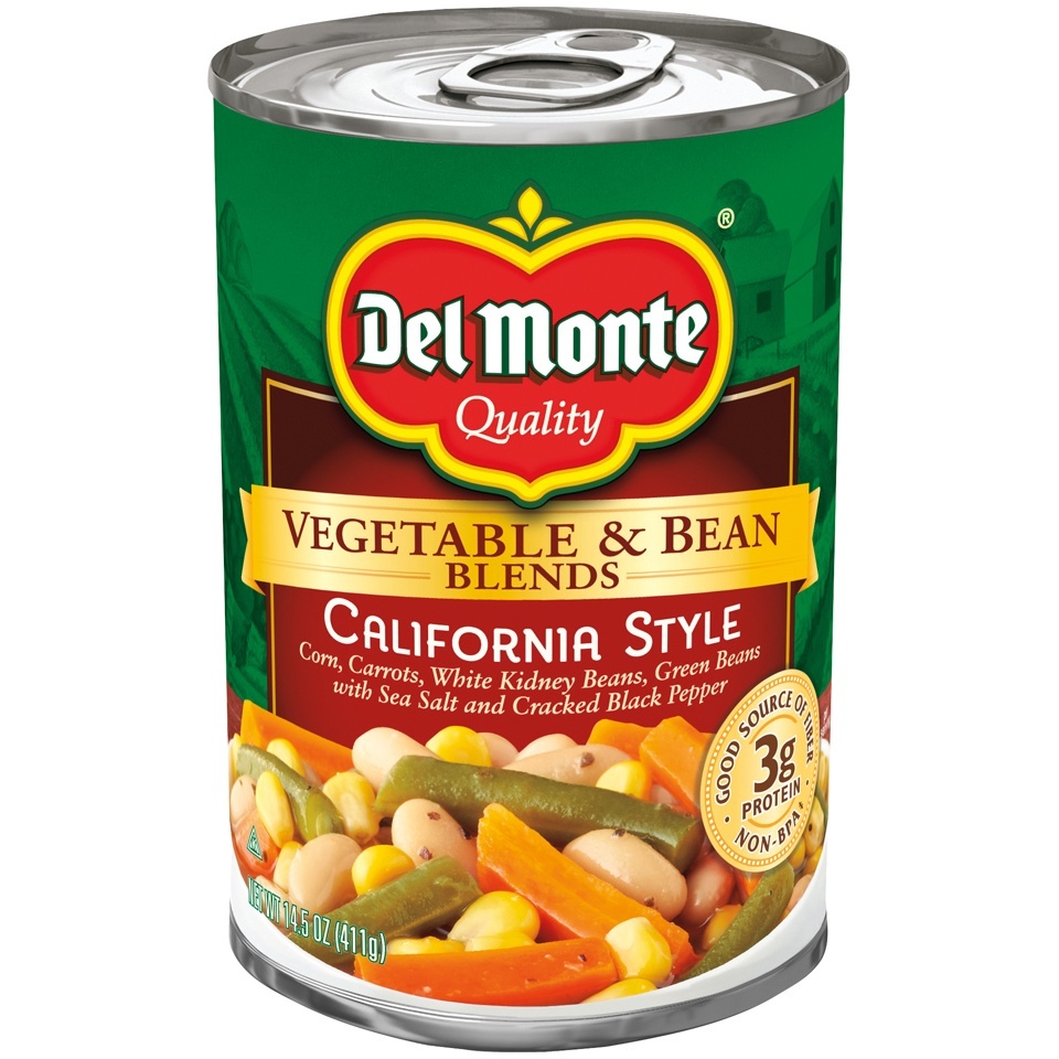 slide 1 of 3, Del Monte California Style Vegetable & Beans Blend, 14.5 oz