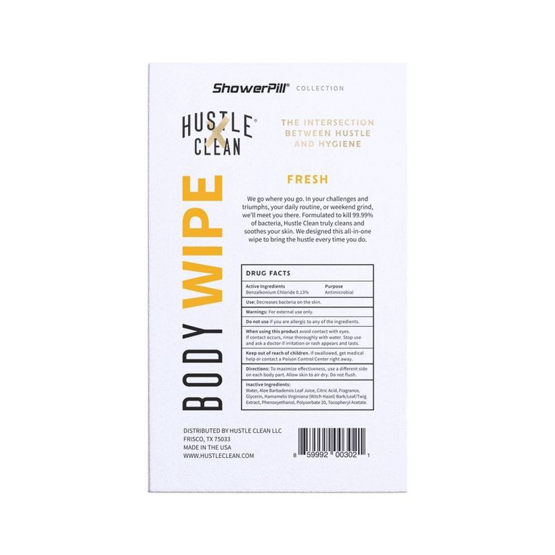 slide 3 of 10, Hustle Clean Body Wipes 1pk/10pc, 1 ct, 10 ct