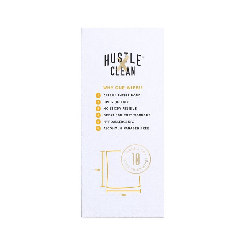 slide 10 of 10, Hustle Clean Body Wipes 1pk/10pc, 1 ct, 10 ct