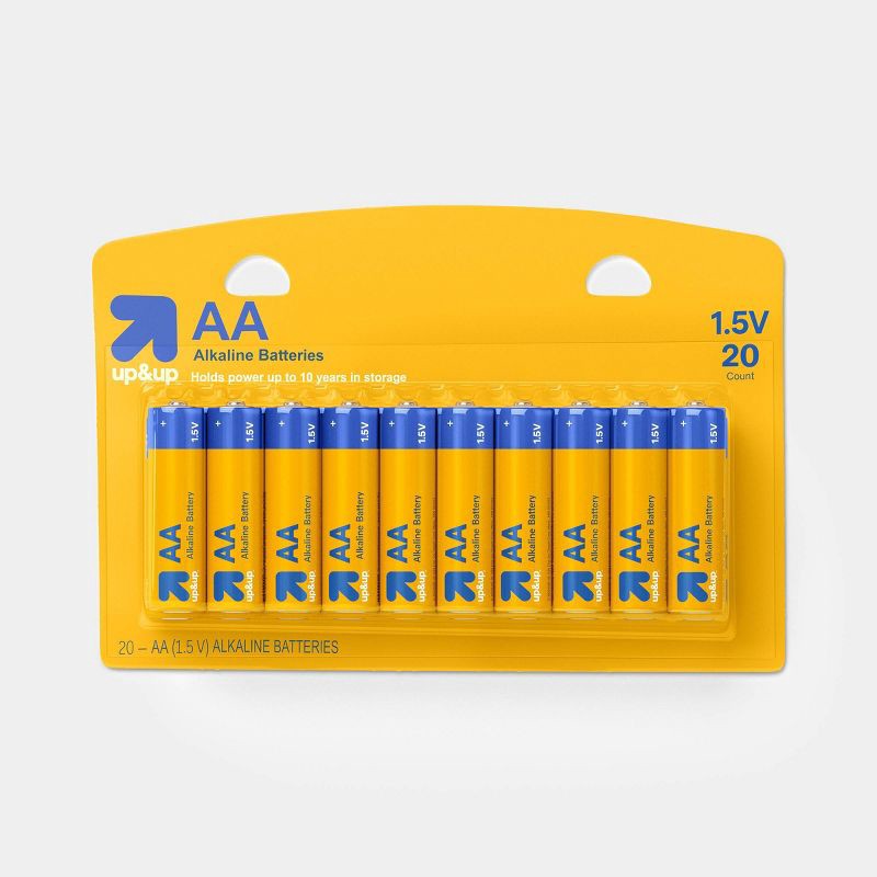 slide 1 of 3, AA Batteries - 20pk Alkaline Battery - up&up™: Household 1.5V, Single-Use Pack, 20 ct