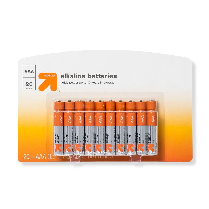 slide 1 of 1, AAA Batteries - 20pk Alkaline Battery - up&up™: Household 1.5V, 20 Single-Use Pack, 20 ct