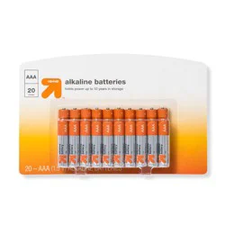 AAA Batteries - 20pk Alkaline Battery - up&up™: Household 1.5V, 20 Single-Use Pack