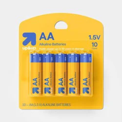 AA Batteries - 10pk Alkaline Battery - up&up™: Household Batteries, 1.5V, Single-Use, 0.506 lbs