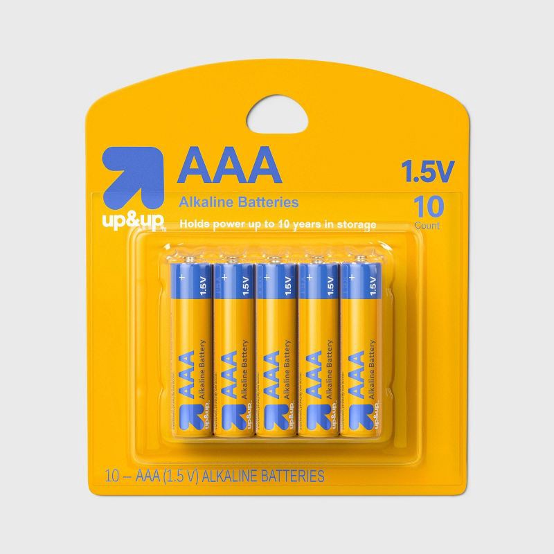 slide 1 of 3, AAA Batteries - 10pk Alkaline Battery - up&up™: 1.5V Single-Use, Household Use, 10 ct