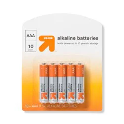 AAA Batteries - 10pk Alkaline Battery - up&up™: 1.5V Single-Use, Household Use