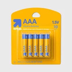 AAA Batteries - 10pk Alkaline Battery - up&up™: 1.5V Single-Use, Household Use