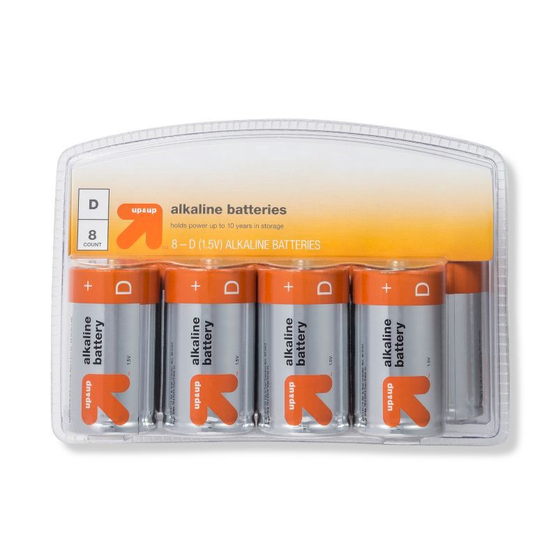 slide 1 of 1, D Batteries - 8ct - up&up™: Single-Use, 1.5V Household Batteries, Pack of 8, 8 ct