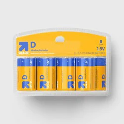 D Batteries - 8ct - up&up™: Single-Use, 1.5V Household Batteries, Pack of 8