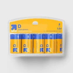 D Batteries - 8ct - up&up™: Single-Use, 1.5V Household Batteries, Pack of 8