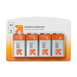 9V Batteries - 4ct - up&up™: Household Single-Use 9 Volt 4 Pack