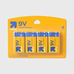 9V Batteries - 4ct - up&up™: Household Single-Use 9 Volt 4 Pack