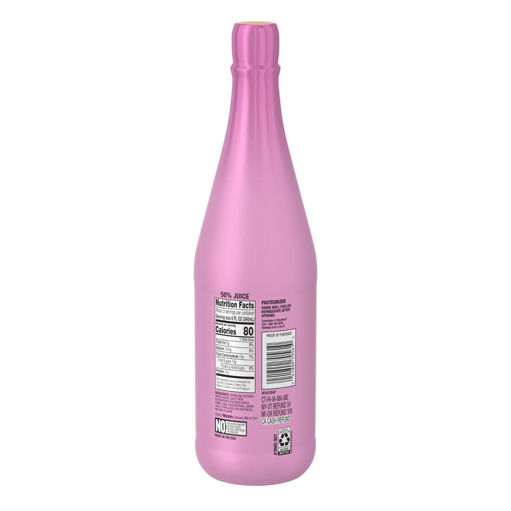 slide 2 of 4, Welch's Sparkling Rose Cocktail Juice - 25.4 fl oz Glass Bottle, 25.4 fl oz