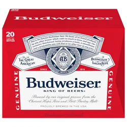 Budweiser Beer, 20 Pack 12 fl. oz. Bottles, 5% ABV