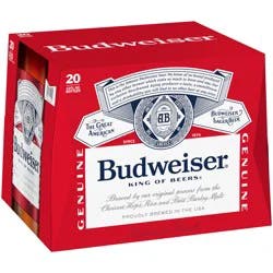 Budweiser Beer, 20 Pack 12 fl. oz. Bottles, 5% ABV