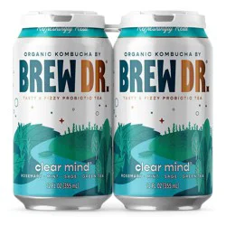 Brew Dr. Kombucha Clear Mind - 12 fl oz Cans/4pk