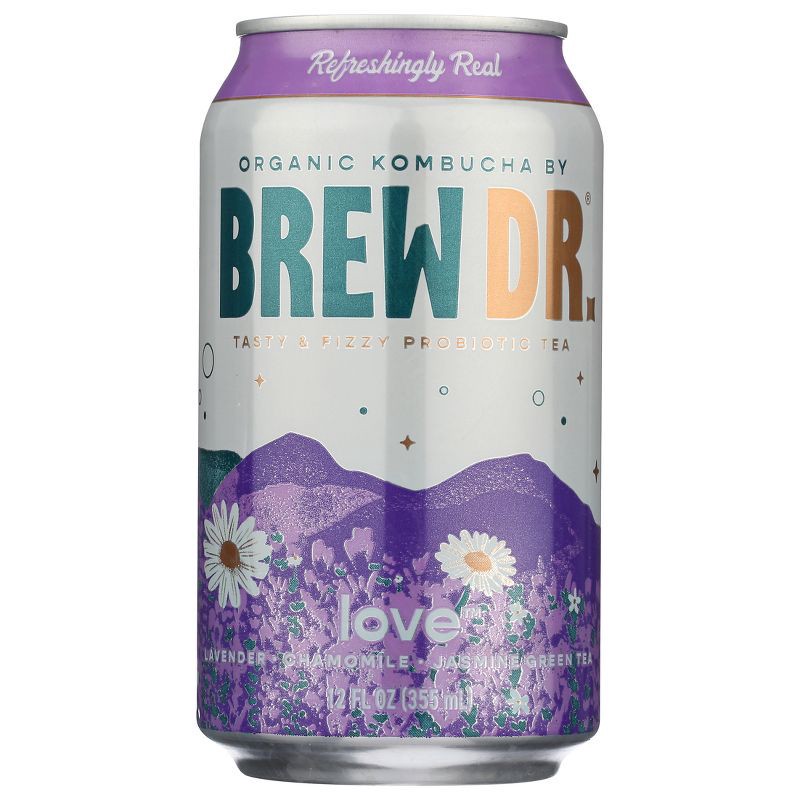 slide 3 of 10, Brew Dr. Kombucha Love - 12 fl oz Cans/4pk, 4 ct; 12 fl oz