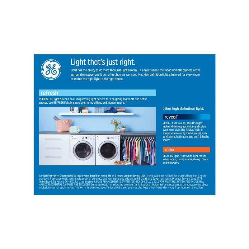 slide 3 of 7, GE Household Lighting GE 2pk 40W Refresh G25 LED Globe Light Bulbs Daylight, 2 ct
