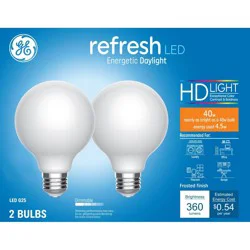 GE Household Lighting GE 2pk 40W Refresh G25 LED Globe Light Bulbs Daylight