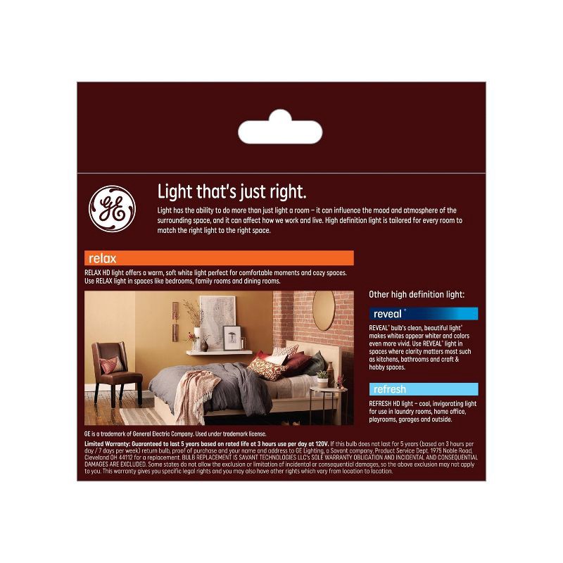 slide 2 of 3, GE Household Lighting GE 2pk 60W Relax G25 LED Frost Globe Light Bulbs Soft White: Dimmable Vanity Round Bulbs, Energy Star Certified, 2 ct