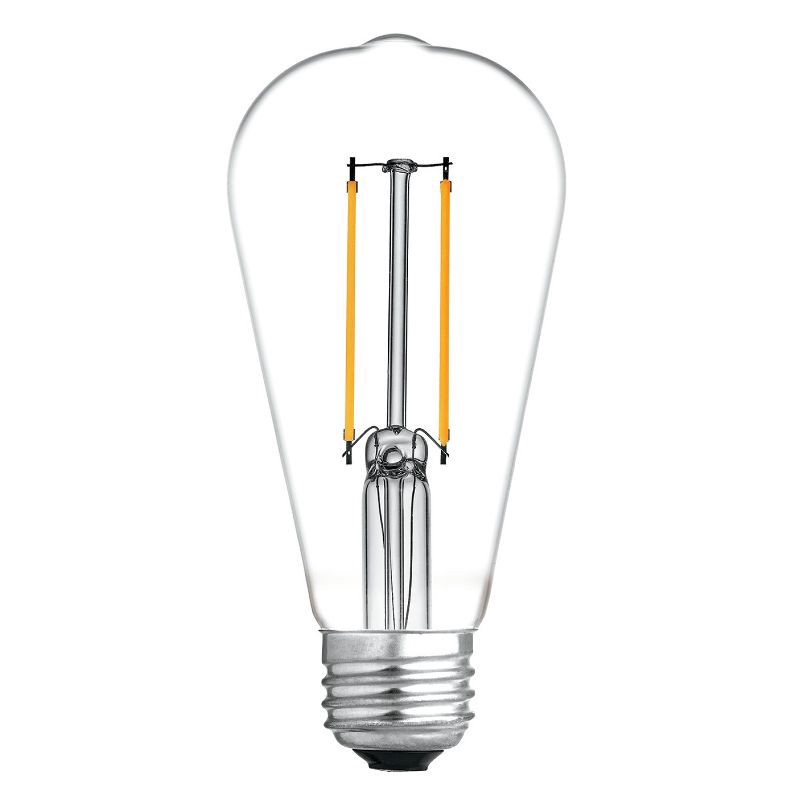slide 2 of 4, GE Household Lighting GE 2pk 60W ST19 Vintage Style LED Edison Clear Glass Light Bulbs, 2 ct