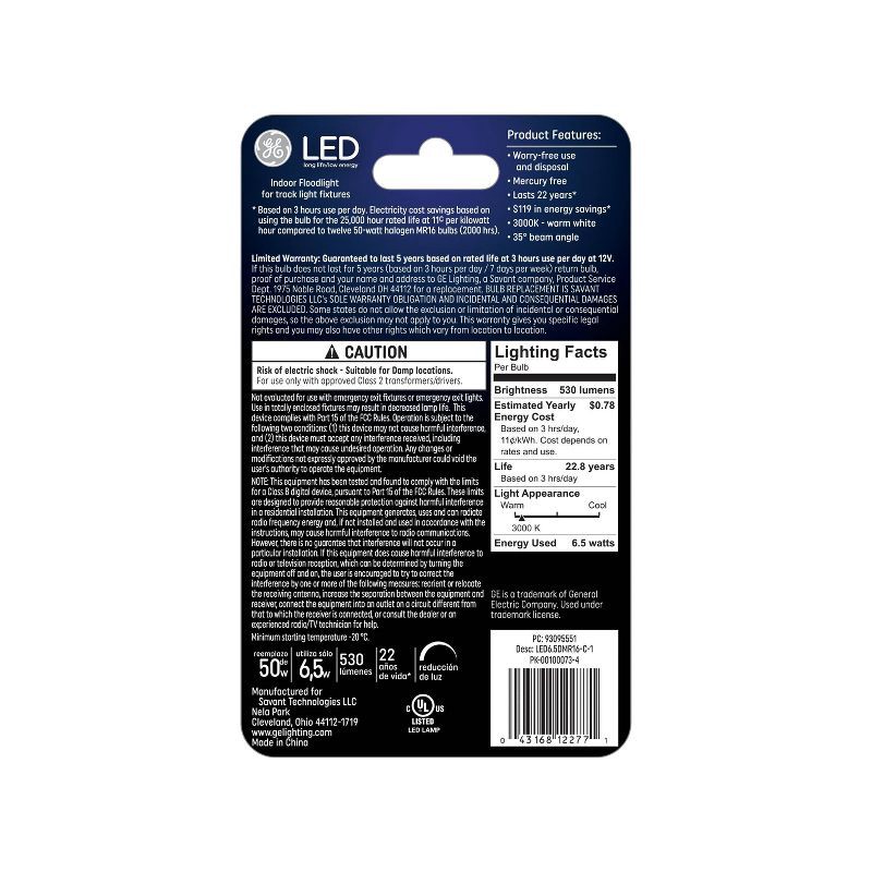 slide 2 of 4, GE Household Lighting GE 50W MR16 LED Light Bulb Warm White, 1 ct