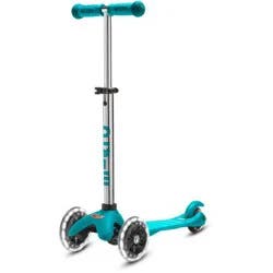 Micro Kickboard Mini Plus Kick Kids' Scooter with LED Lights - Aqua