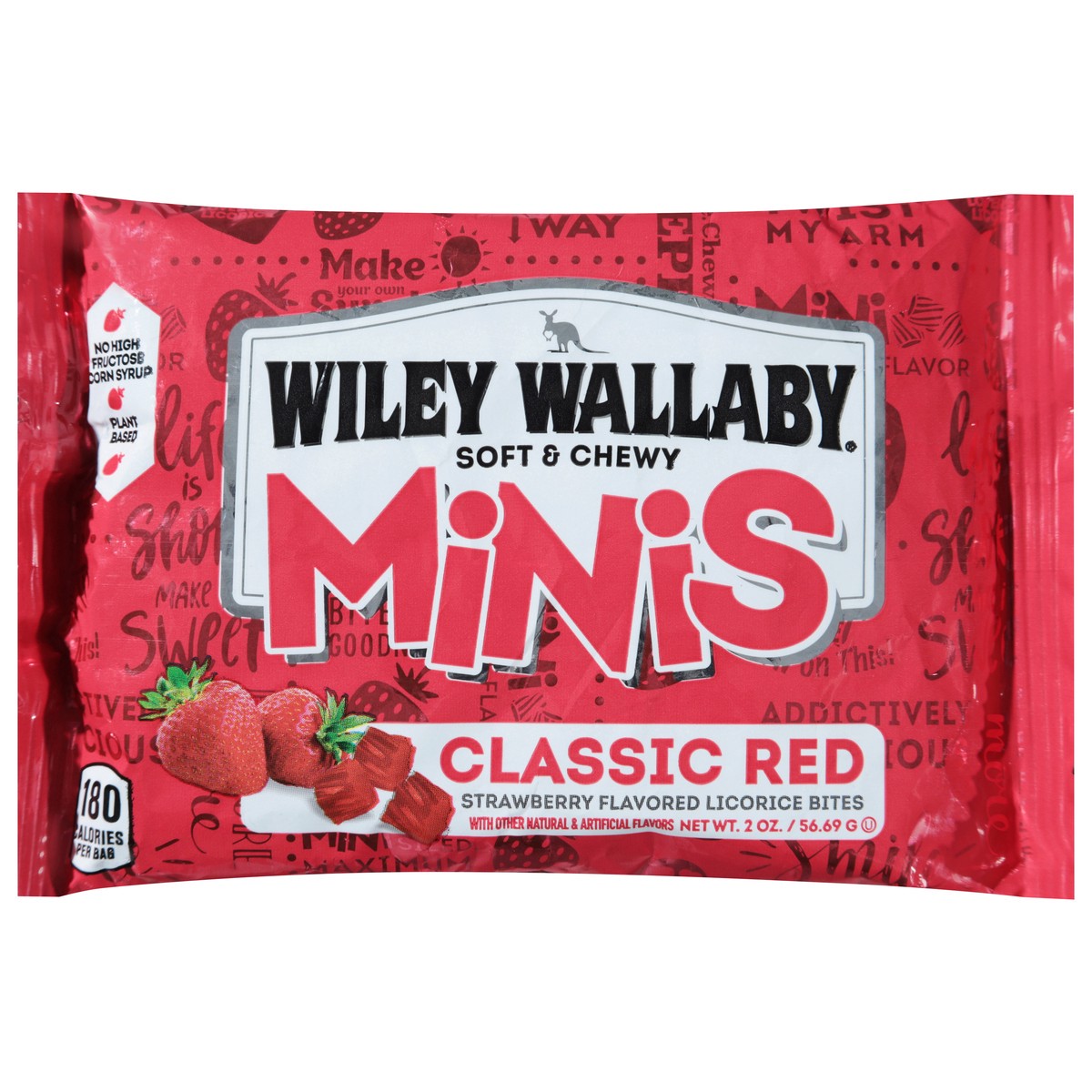 slide 10 of 14, Wiley Wallaby Classic Red Strawberry Flavored Licorice Bites Minis 2 oz, 2 oz