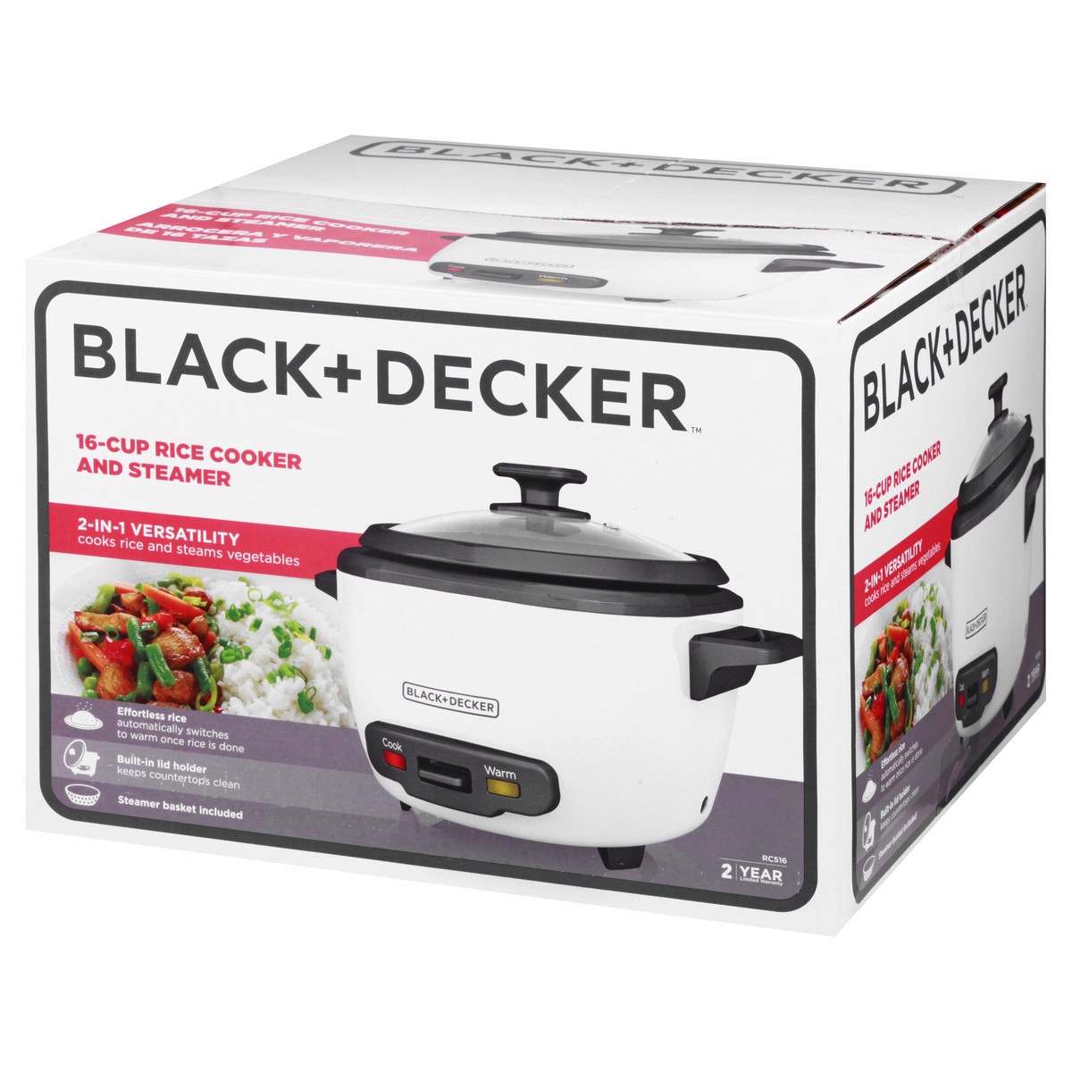 slide 6 of 8, BLACK+DECKER White Rice Cooker with Basket, 1 ct