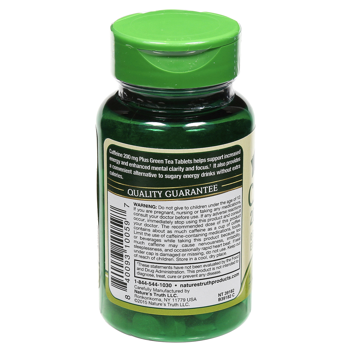 Nature's Truth Caffeine 200 mg plus Green Tea Extract 120 ct Shipt