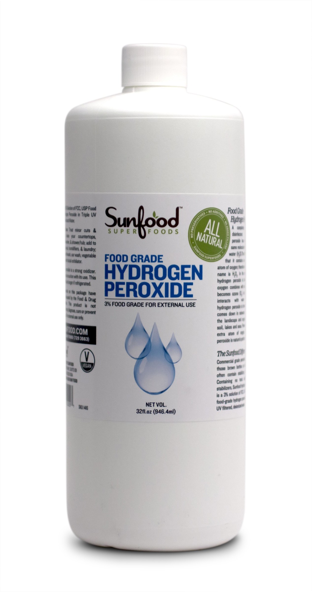 slide 1 of 1, Sunfood Food Grade Hydrogen Peroxide, 32 oz