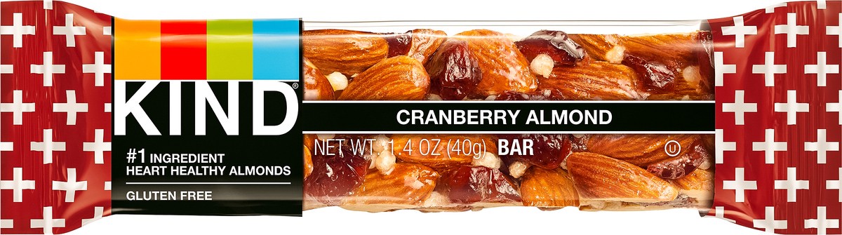 slide 4 of 6, KIND Gluten Free Cranberry Almond Snack Bar, 1.4 oz, 1.4 oz