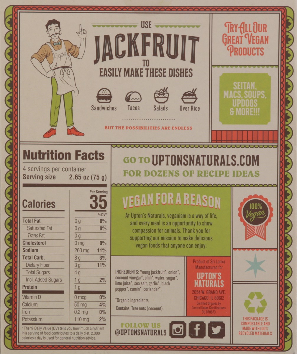 slide 13 of 13, Upton's Naturals Chili Lime Jackfruit 10.6 oz, 10.6 oz