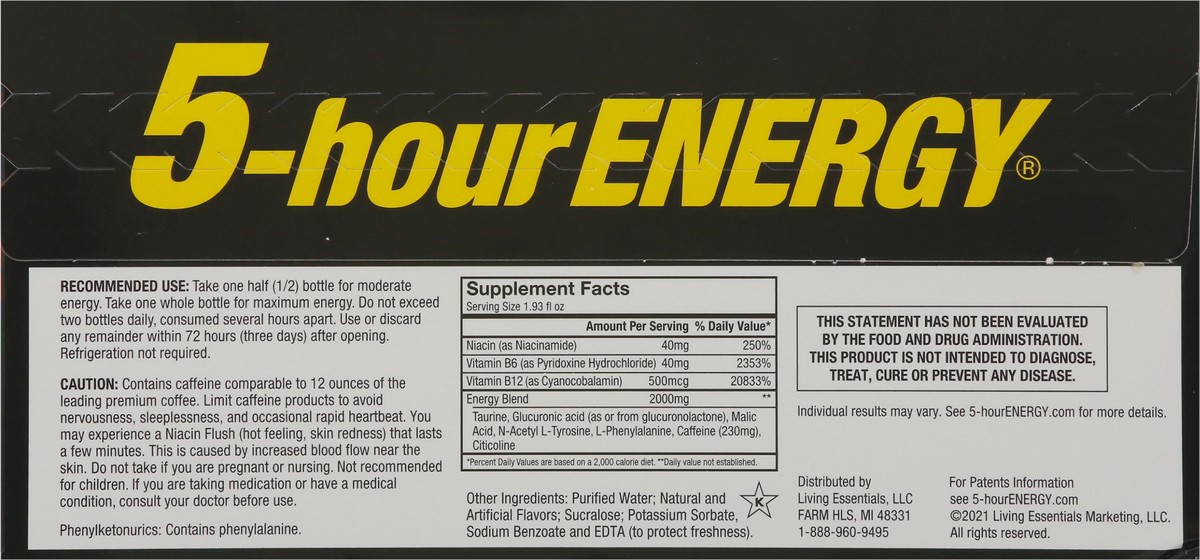 slide 5 of 9, 5-Hour Energy Extra Strength Tropical Burst Energy Drink Value Pack 10 - 1.93 fl oz Bottles, 10 ct