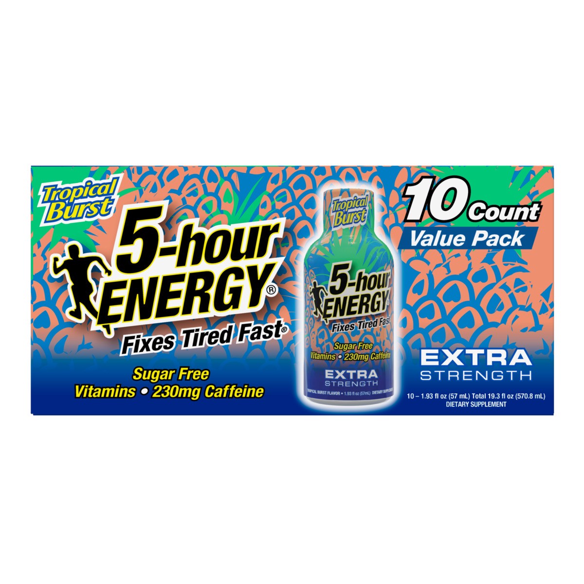 slide 1 of 9, 5-hour ENERGY Extra Strength Tropical Burst, 10 ct; 1.93 fl oz