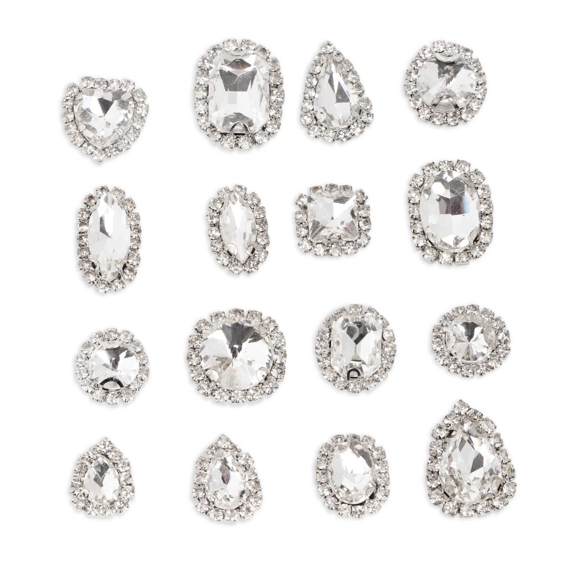 slide 7 of 7, Cousindiy Silver Cupchain Crystal Glass Sew-On Rhinestones, 17ct., 17 ct