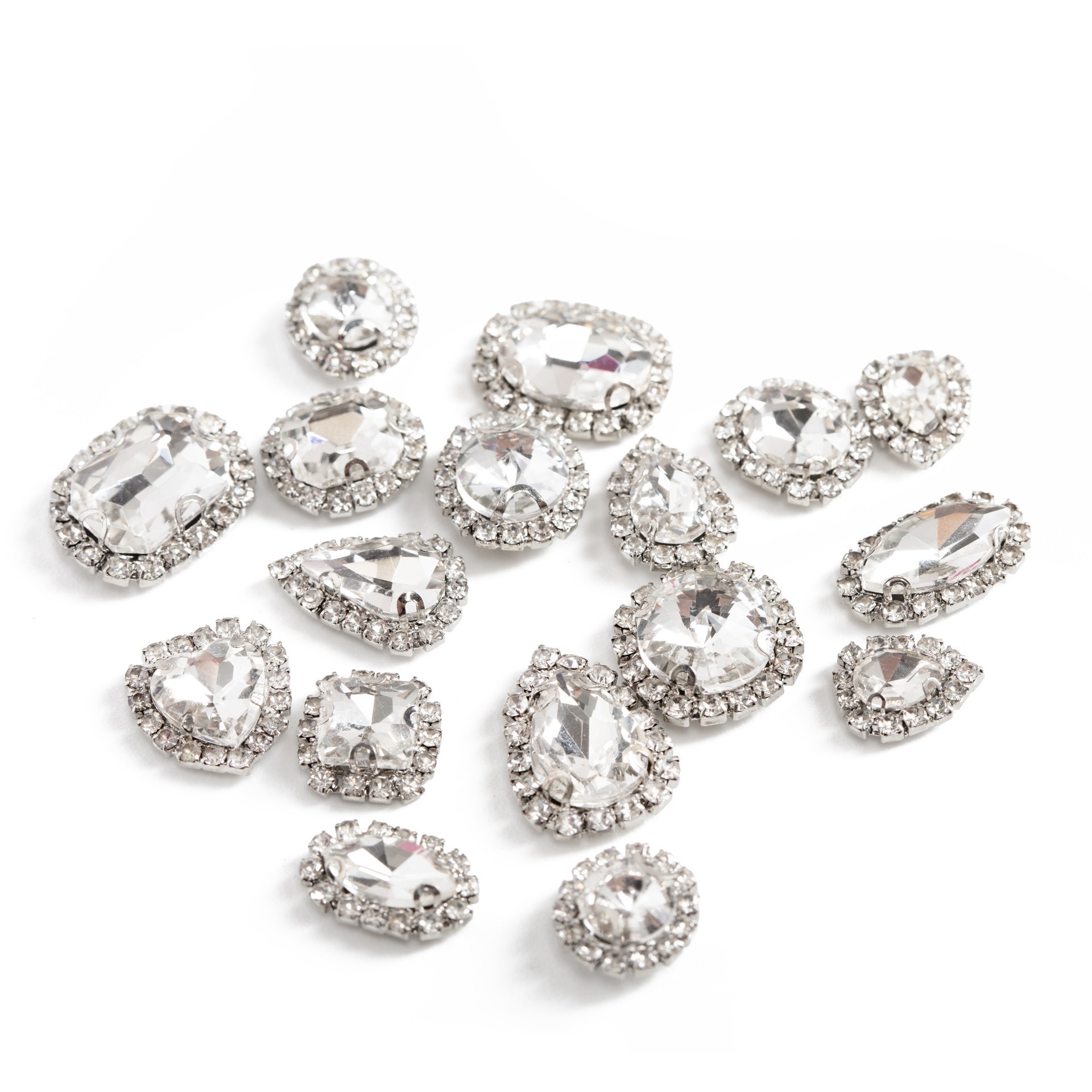 slide 3 of 7, Cousindiy Silver Cupchain Crystal Glass Sew-On Rhinestones, 17ct., 17 ct