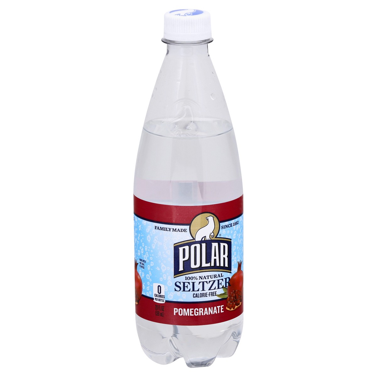 slide 10 of 10, Polar Seltzer, 100% Natural, Pomegranate - 20 oz, 20 oz