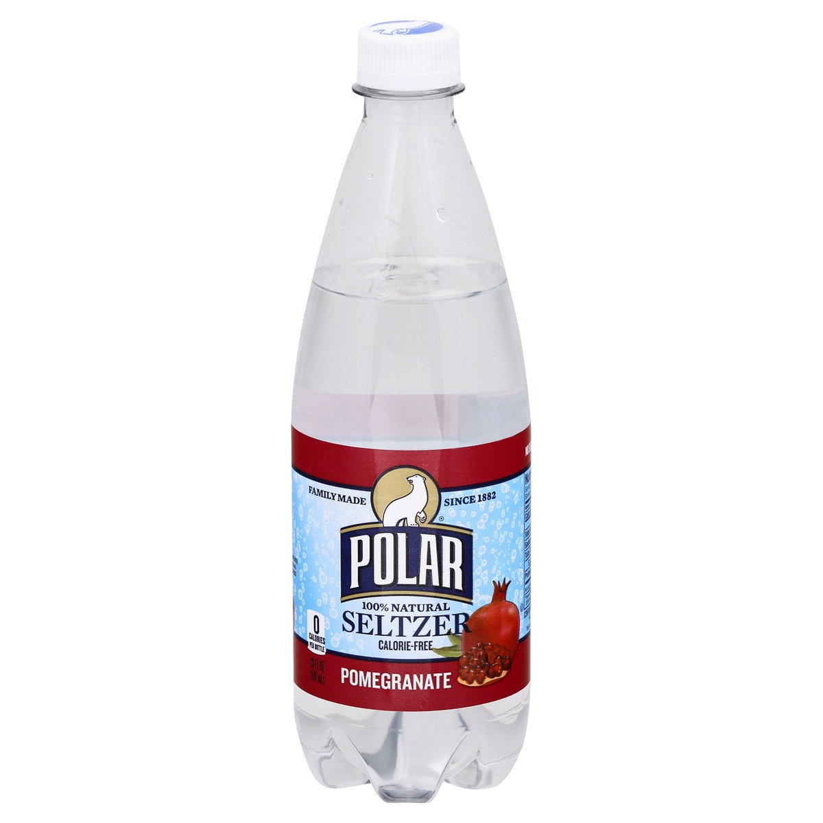 slide 1 of 10, Polar Seltzer, 100% Natural, Pomegranate - 20 oz, 20 oz