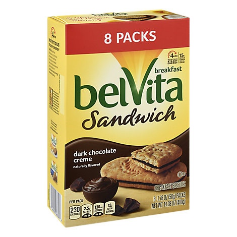 slide 1 of 1, belVita Dark Chocolate Sandwhich, 14.08 oz